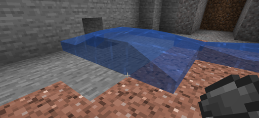 A picture of some potentially buggy minecraft water.